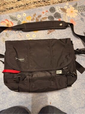 Timbuk2 Black Messenger Bag with Red Accent